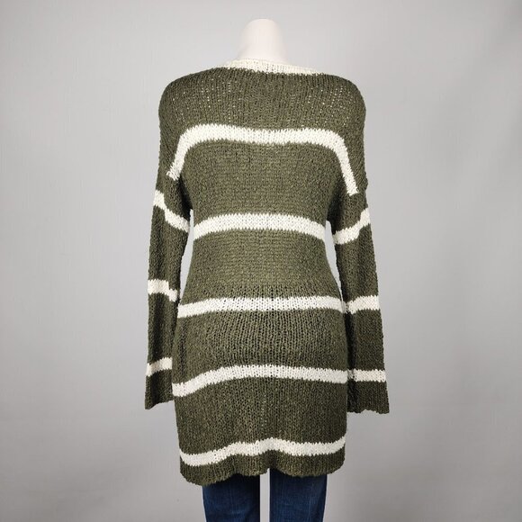 Kersh Green & Cream Striped Knit Sweater Size XS/S - Picture 5 of 8